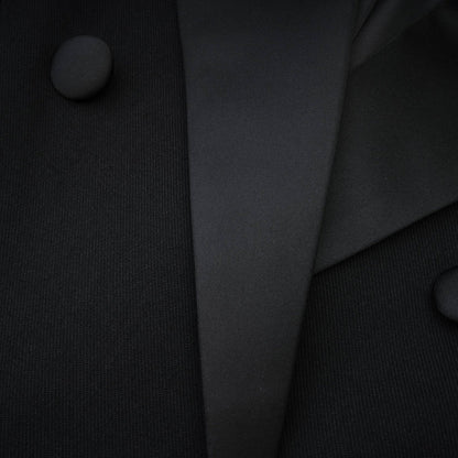 Eithne black doublebreasted long coat