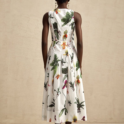 Elda Floral Midi Dress White Multicolor