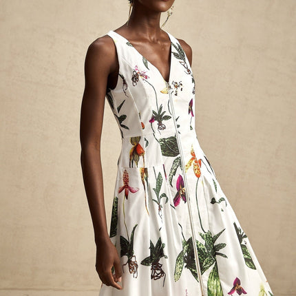 Elda White Floral Midi Dress