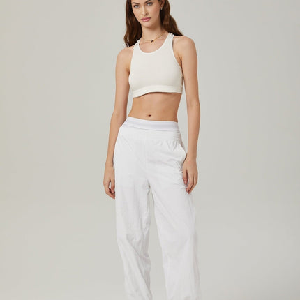 Eleanor White Cotton Cropped Top with Racerback Design