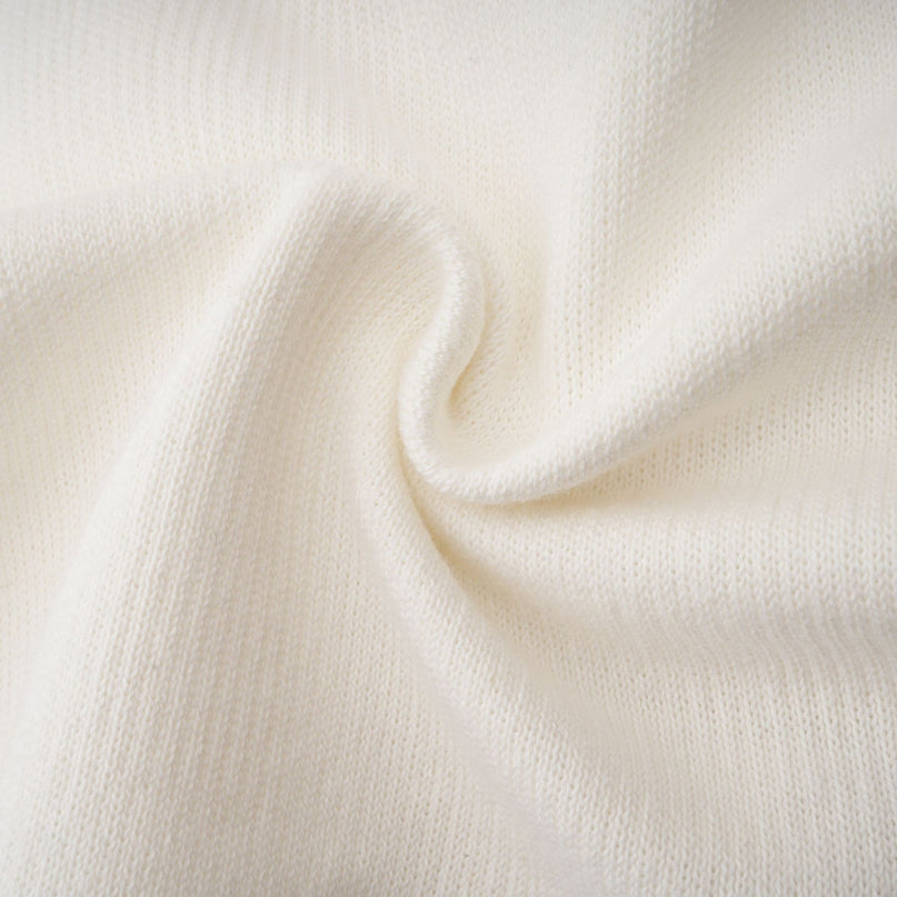 Eleanor White Cotton Cropped Top Racerback V-Neck