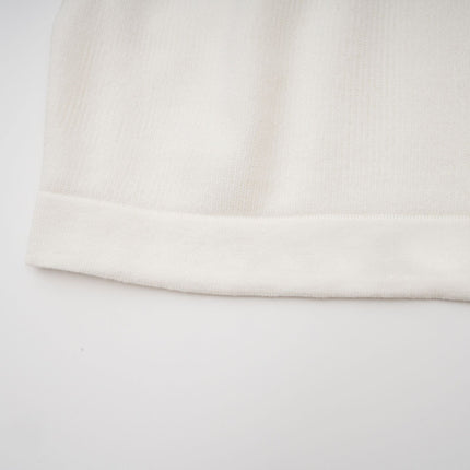 Eleanor White Cotton Cropped Top Racerback V-Neck Elasticated Underband