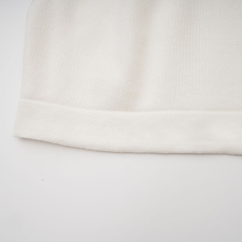 Eleanor White Cotton Cropped Top Racerback V-Neck Elasticated Underband