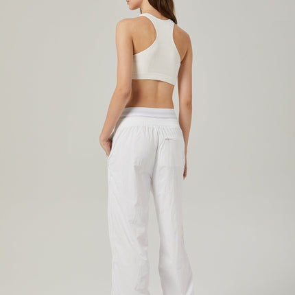 Eleanor White Cotton Racerback Cropped Top