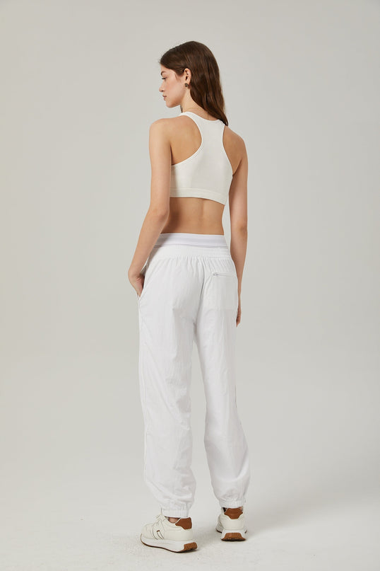 Eleanor White Cotton Racerback Cropped Top