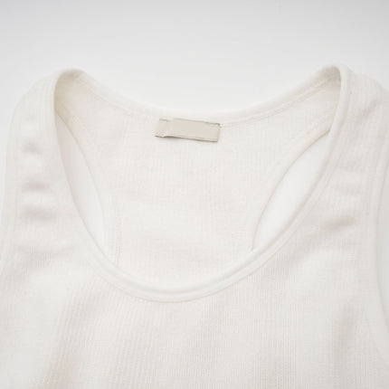 Eleanor White Cotton Racerback Cropped Top