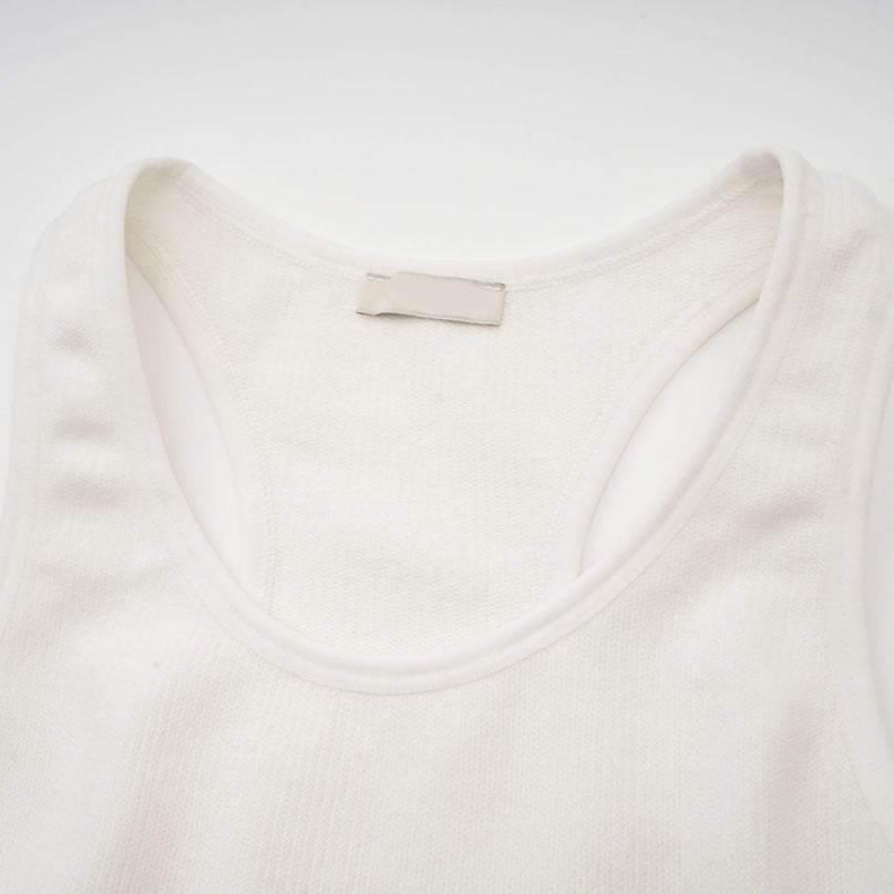 Eleanor White Cotton Racerback Cropped Top