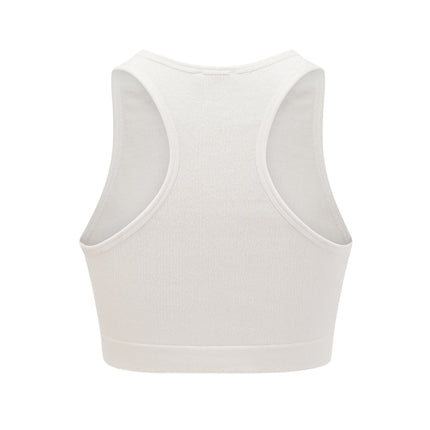 Eleanor White Cotton Racerback Cropped Top