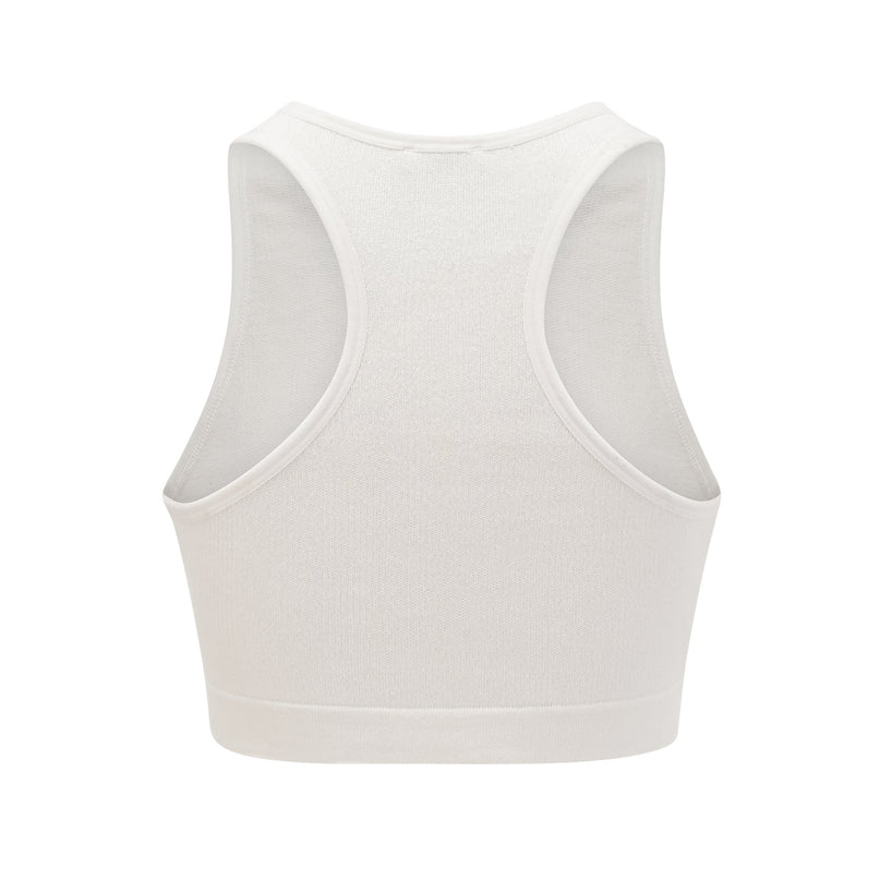 Eleanor White Cotton Racerback Cropped Top