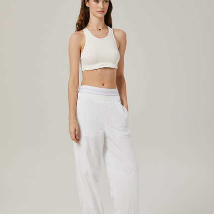 Eleanor White Cotton Racerback Cropped Top