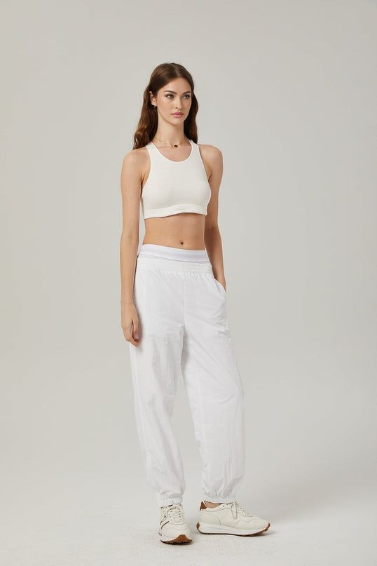 Eleanor White Cotton Racerback Cropped Top