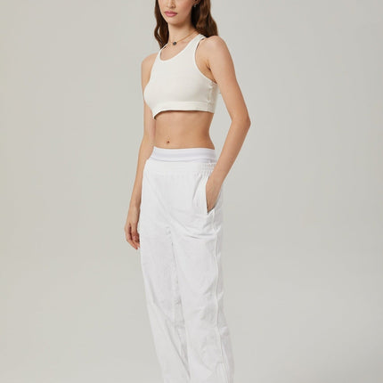 Eleanor White Cotton Racerback Cropped Top