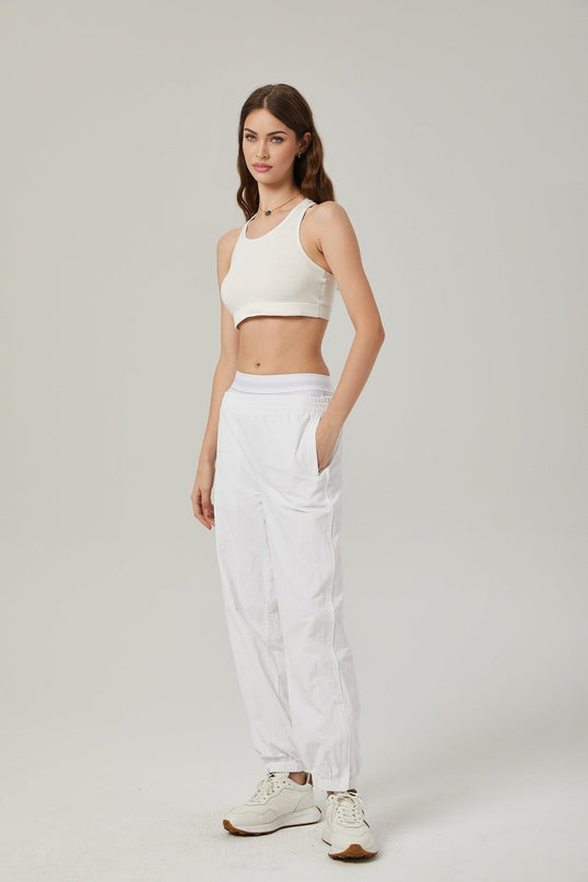 Eleanor White Cotton Racerback Cropped Top