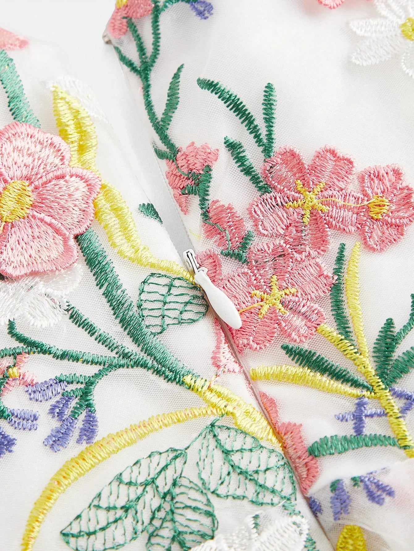 Elegant Floral Embroidered Dress Romantic Long Gown Summer New Years Outfit