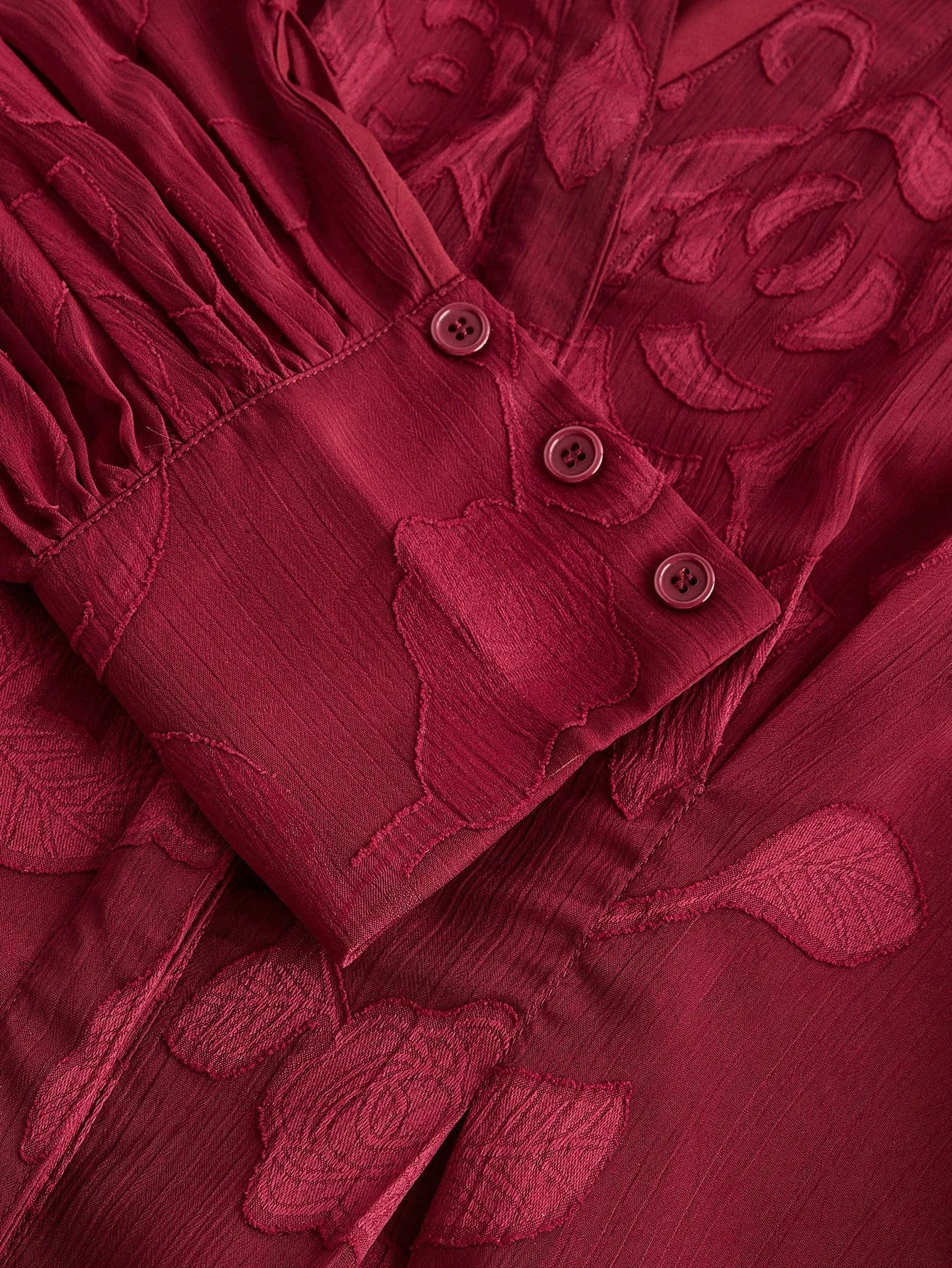 Elegant Floral Print VNeck Lantern Sleeve Cinched Waist Dress Stylish Going Out Festival Spring