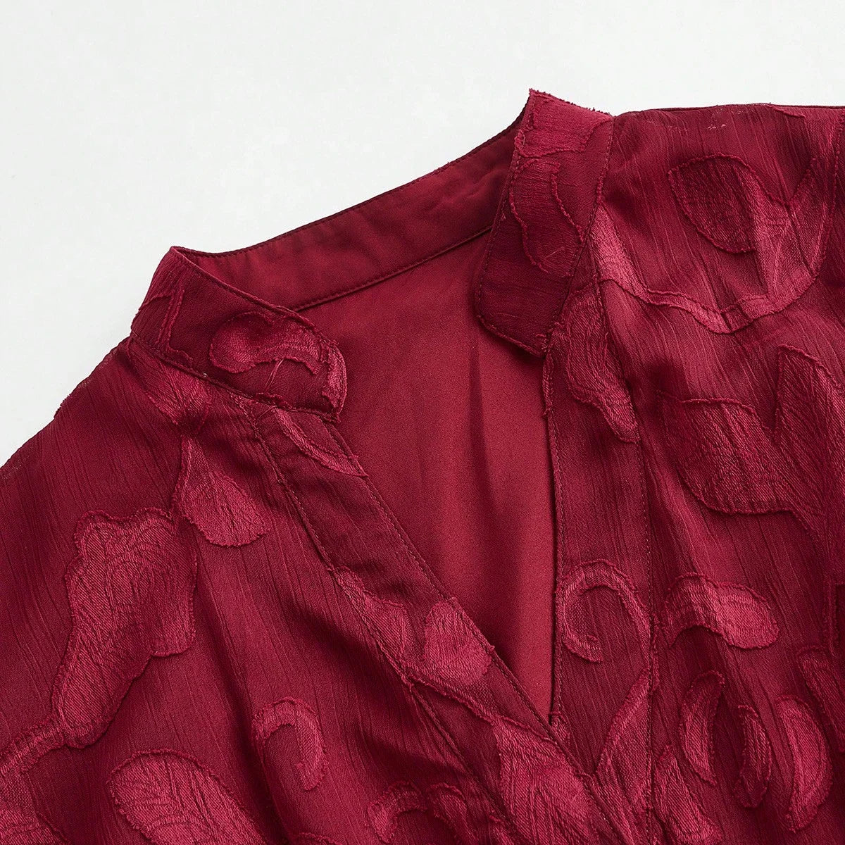 Elegant Floral Print VNeck Lantern Sleeve Cinched Waist Dress Stylish Going Out Festival Spring