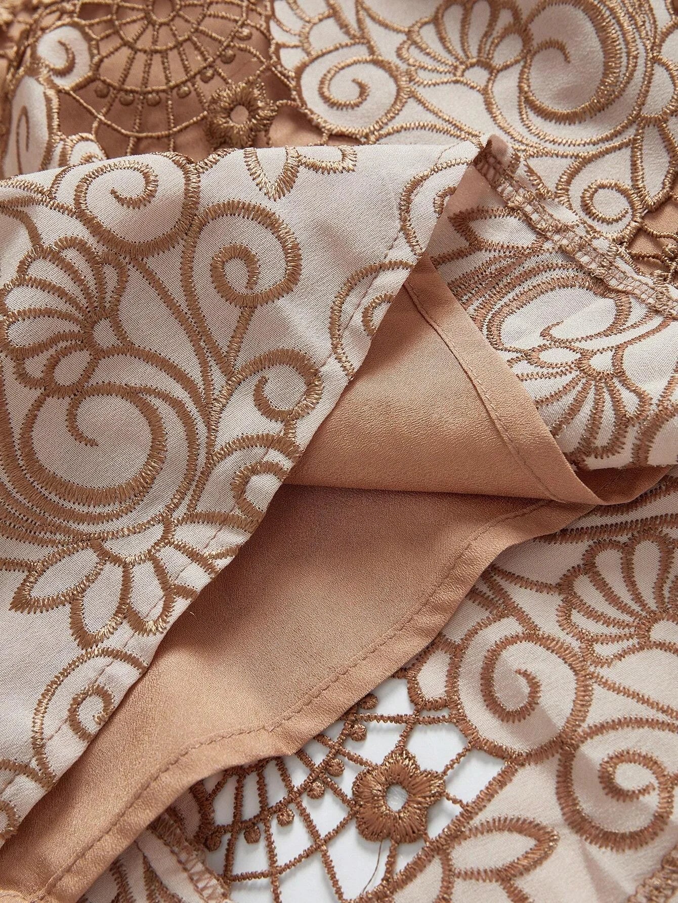 Elegant HollowOut Embroidery Dress Autumn