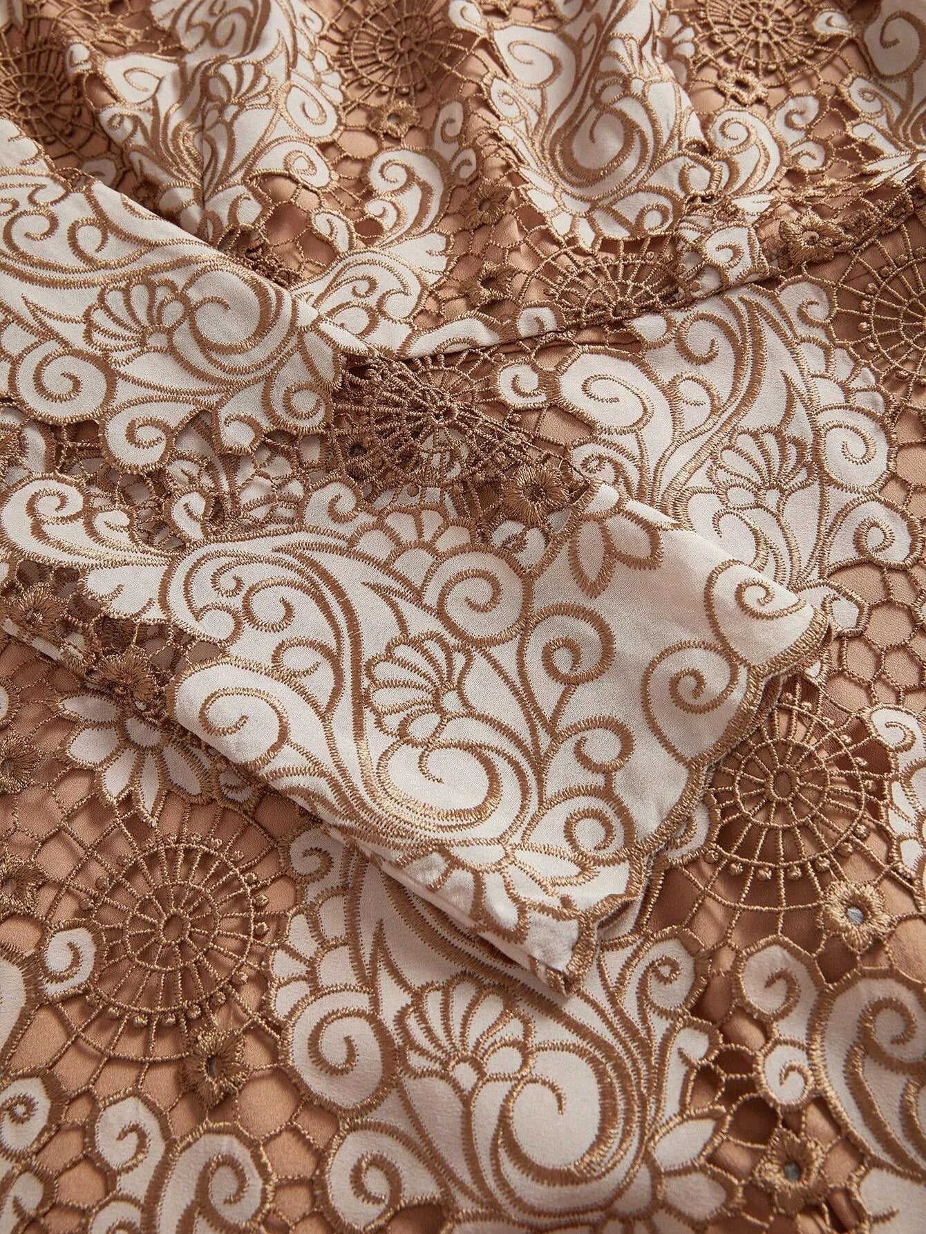 Elegant HollowOut Embroidery Dress Autumn