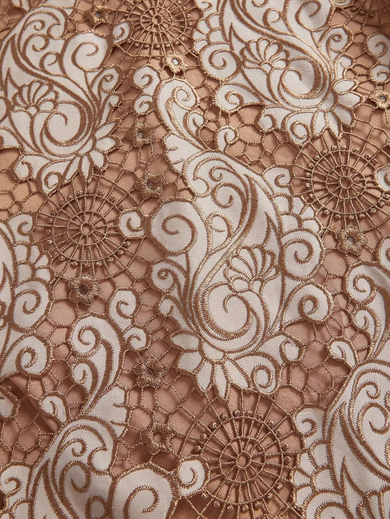 Elegant HollowOut Embroidery Dress Autumn