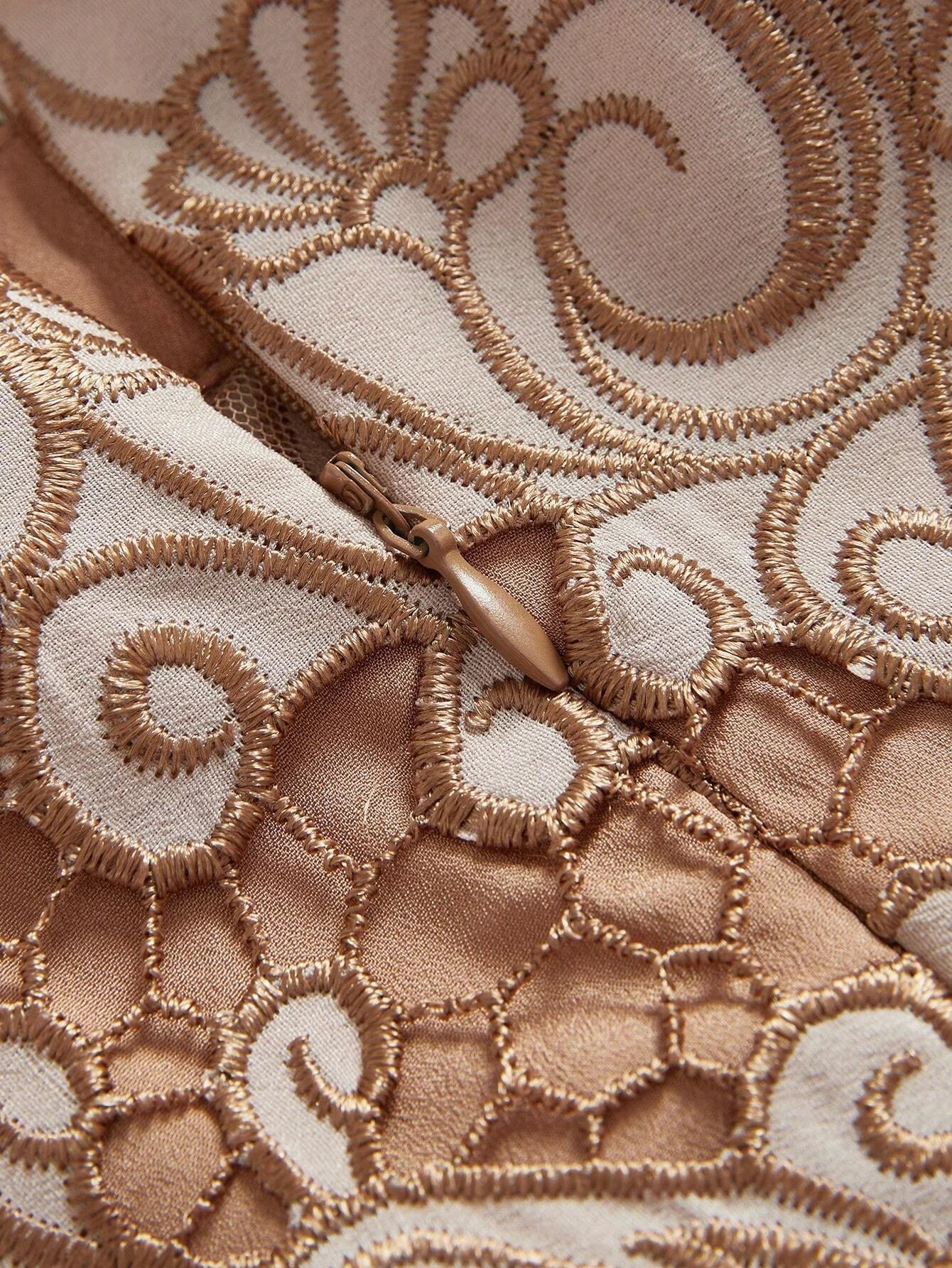 Elegant HollowOut Embroidery Dress Autumn