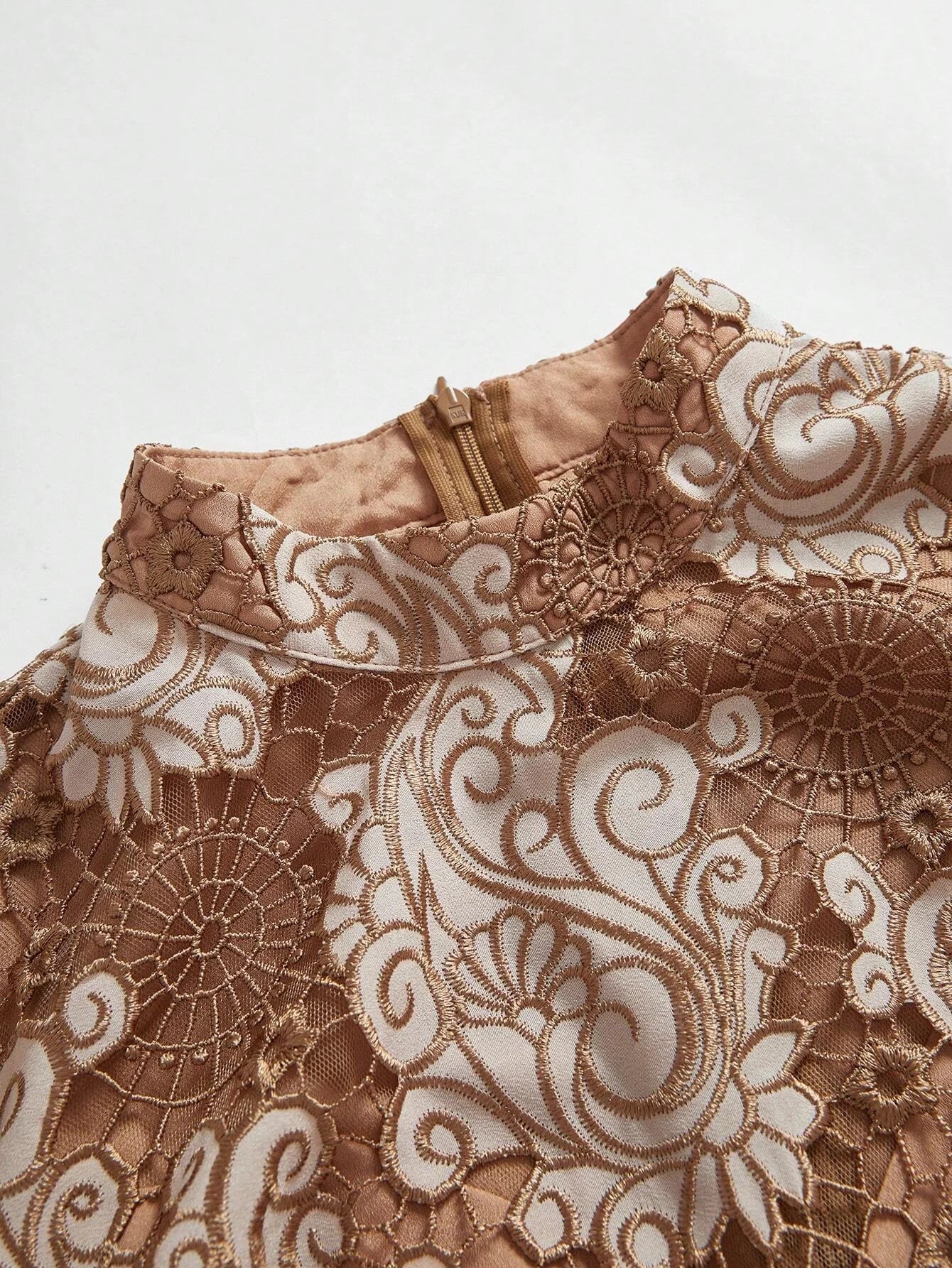 Elegant HollowOut Embroidery Dress Autumn