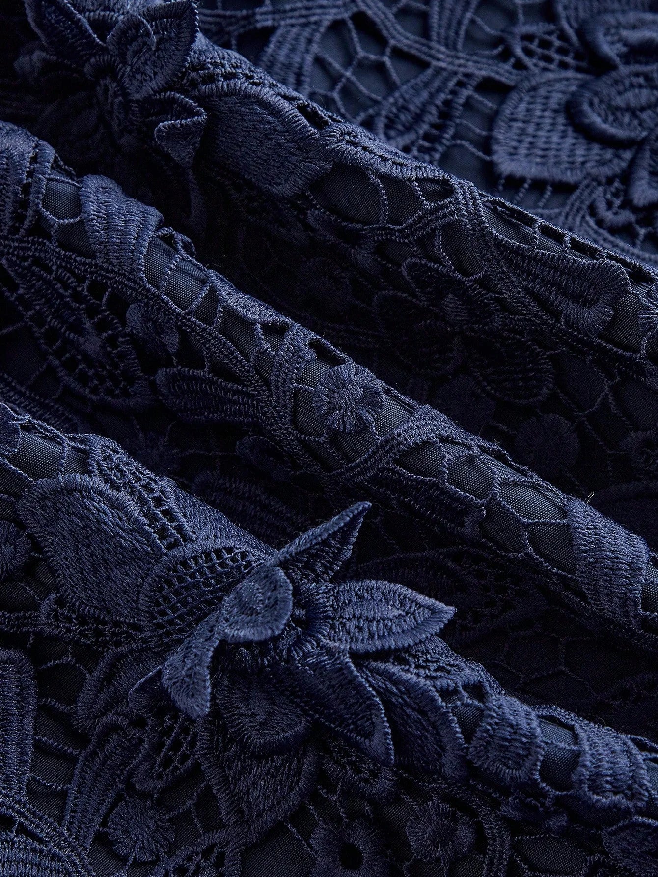 Elegant Lace HollowOut Patchwork Waist Belt Slim Waist Round Neck Midi Dress Summer Easter Outfit