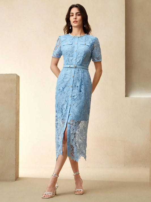 Elegant Pink Lace PartyBirthdayHolidayFestival Dress SpringSummer