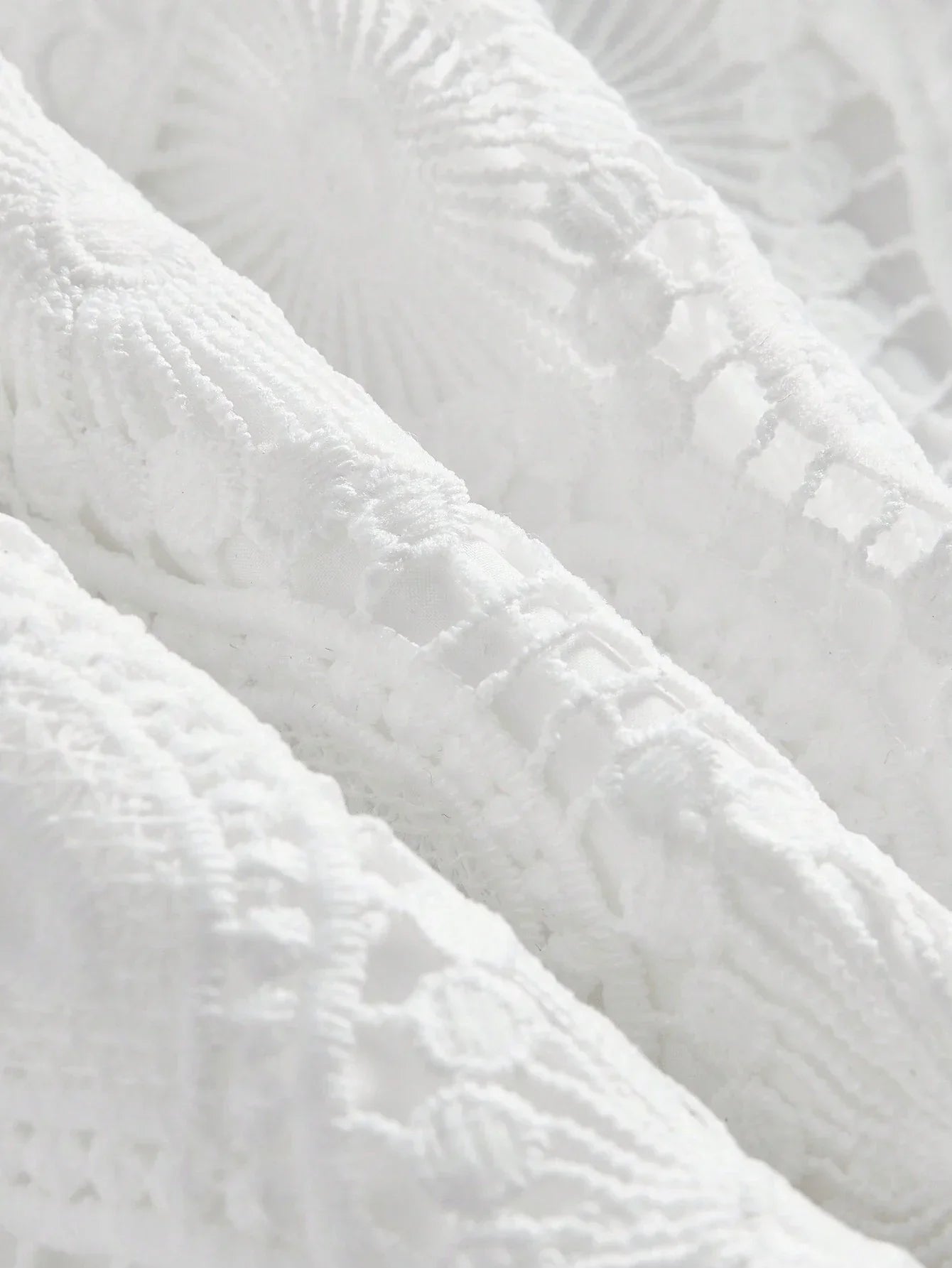 Elegant Solid Color Water Soluble Lace Patchwork Dress