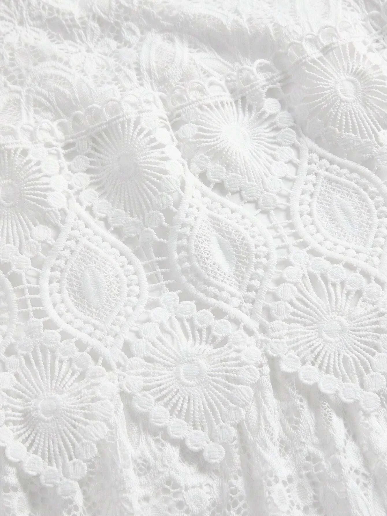 Elegant Solid Color Water Soluble Lace Patchwork Dress