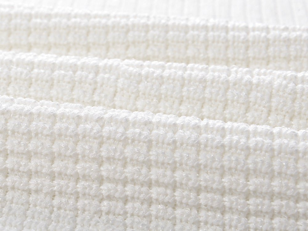 Elegant White Flared Hem Dress with Black Accents