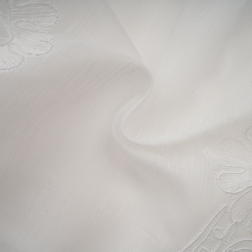 Elena White Guipure Lace Mini Dress with Sweetheart Neckline and Ruffled Detailing