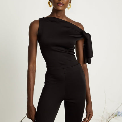Eleonora Black Knit Matching Set Top Trousers