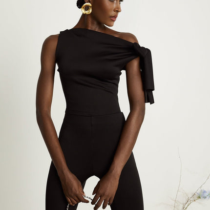 Eleonora Black Knit Matching Set Top Trousers