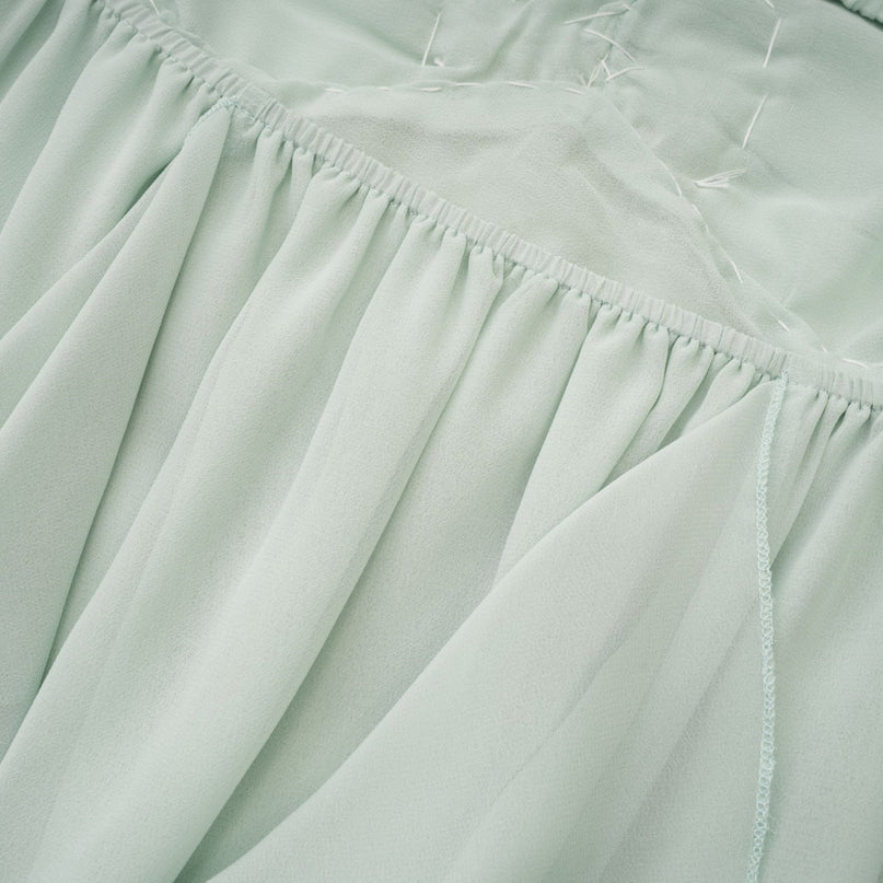 Eleonora Green Pleated Ruffled Halterneck Crystal Embellished Midi Dress 100% Rayon