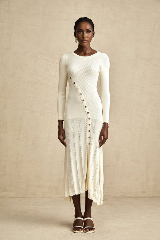 Éléonore buttonembellished knitted midi dress
