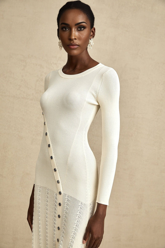 Éléonore buttonembellished knitted midi dress