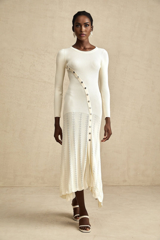 Éléonore buttonembellished knitted midi dress