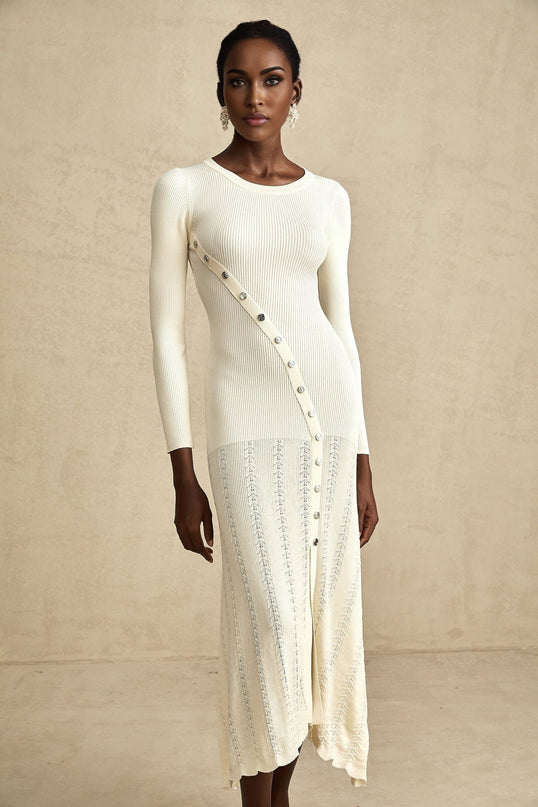 Éléonore buttonembellished knitted midi dress