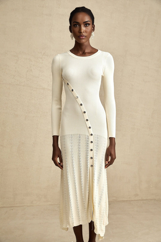 Éléonore buttonembellished knitted midi dress