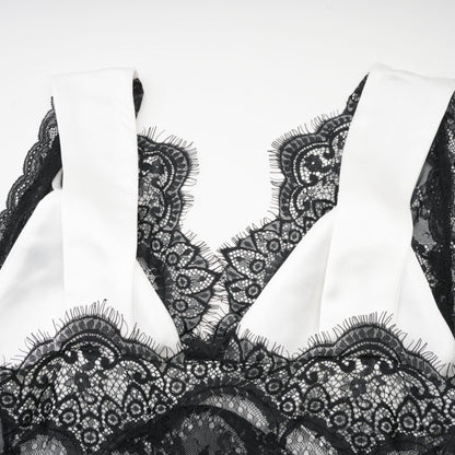 Éléonore contrastcolor lacedetail maxi dress