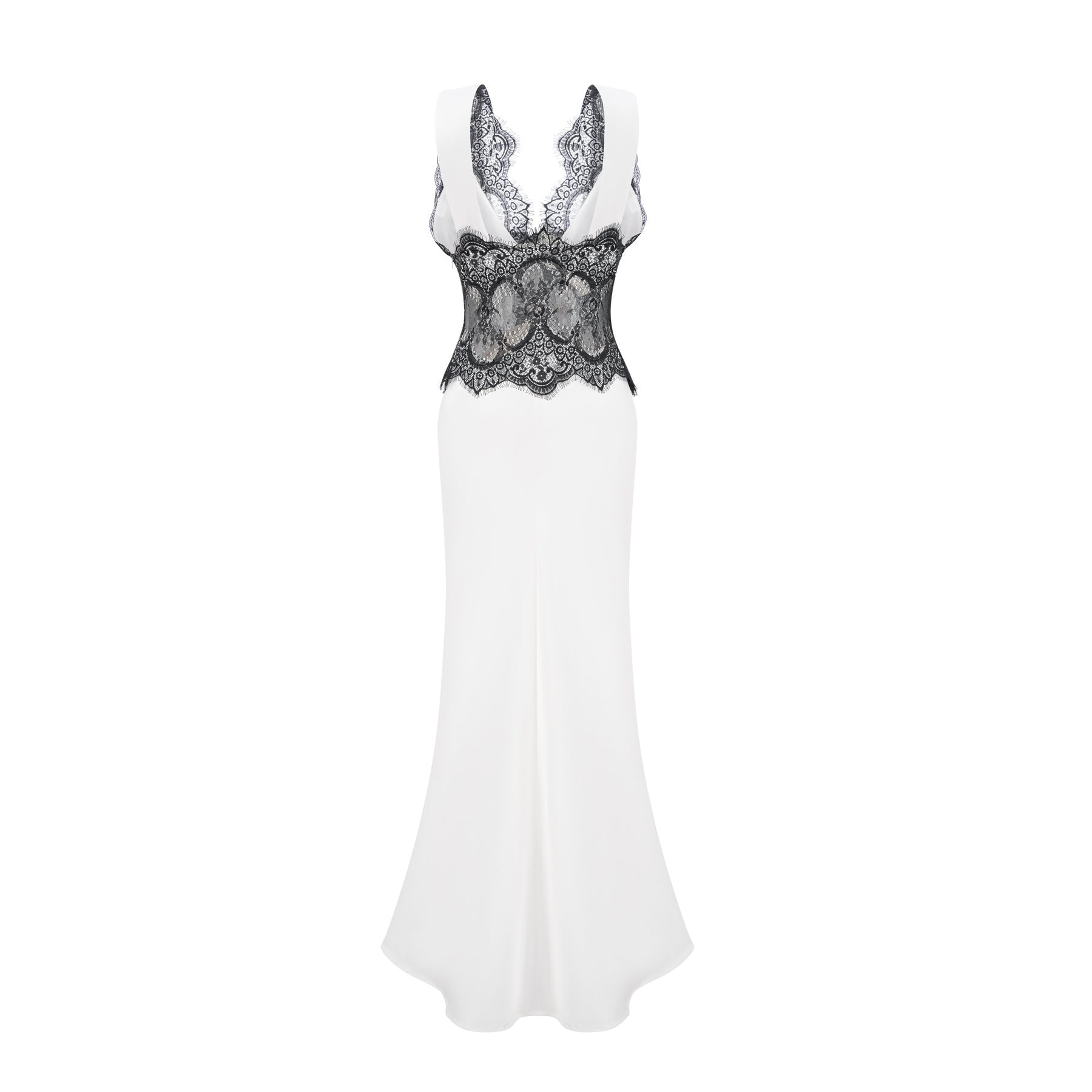 Éléonore contrastcolor lacedetail maxi dress