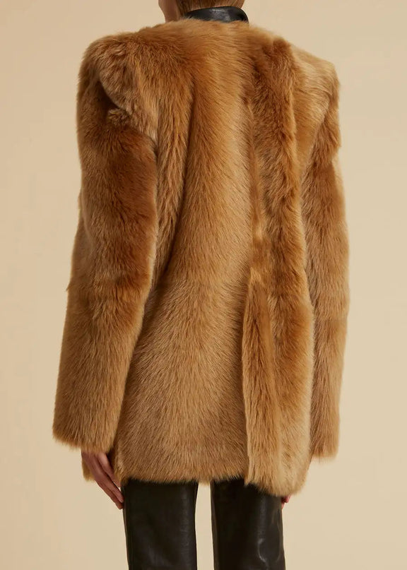 Elettra Brown Dress Sunset Glow Women's Fur Coat
