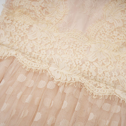 Éliane polkadot laceembroidered midi dress