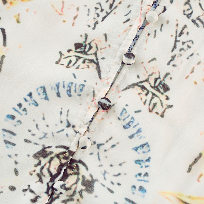 Elida buttonfront ruffled maxi dress