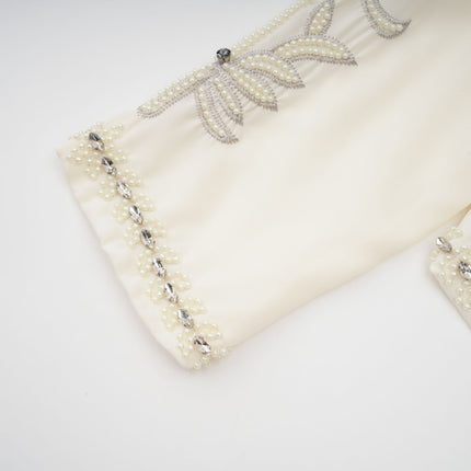 Elisabetta White Crystal Embellished Jacket Dress Matching Set