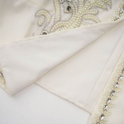 Elisabetta White Crystal Embellished Jacket Dress Set