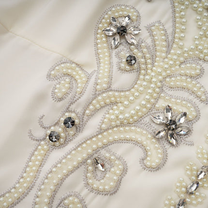 Elisabetta White Jacket Dress Crystal Embellished Matching Set