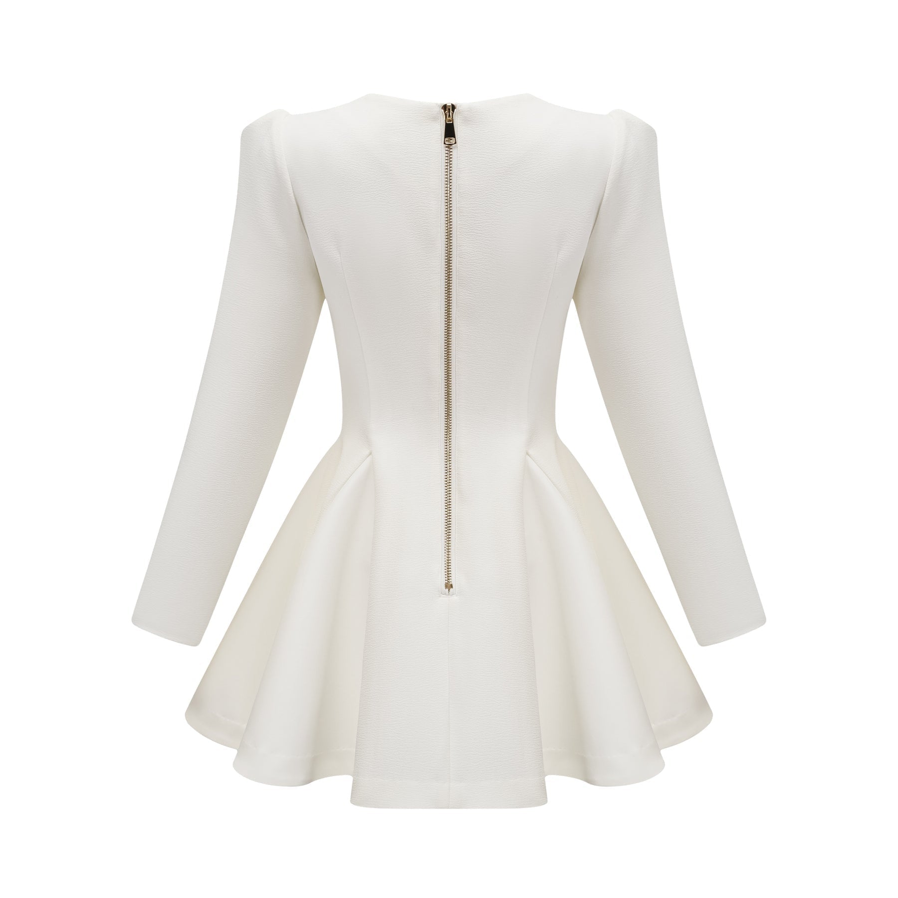 Élise pleated peplumhem blazer dress in White