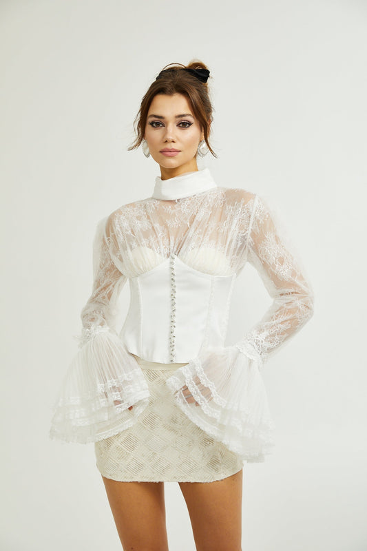 Ellica semisheer cropped top