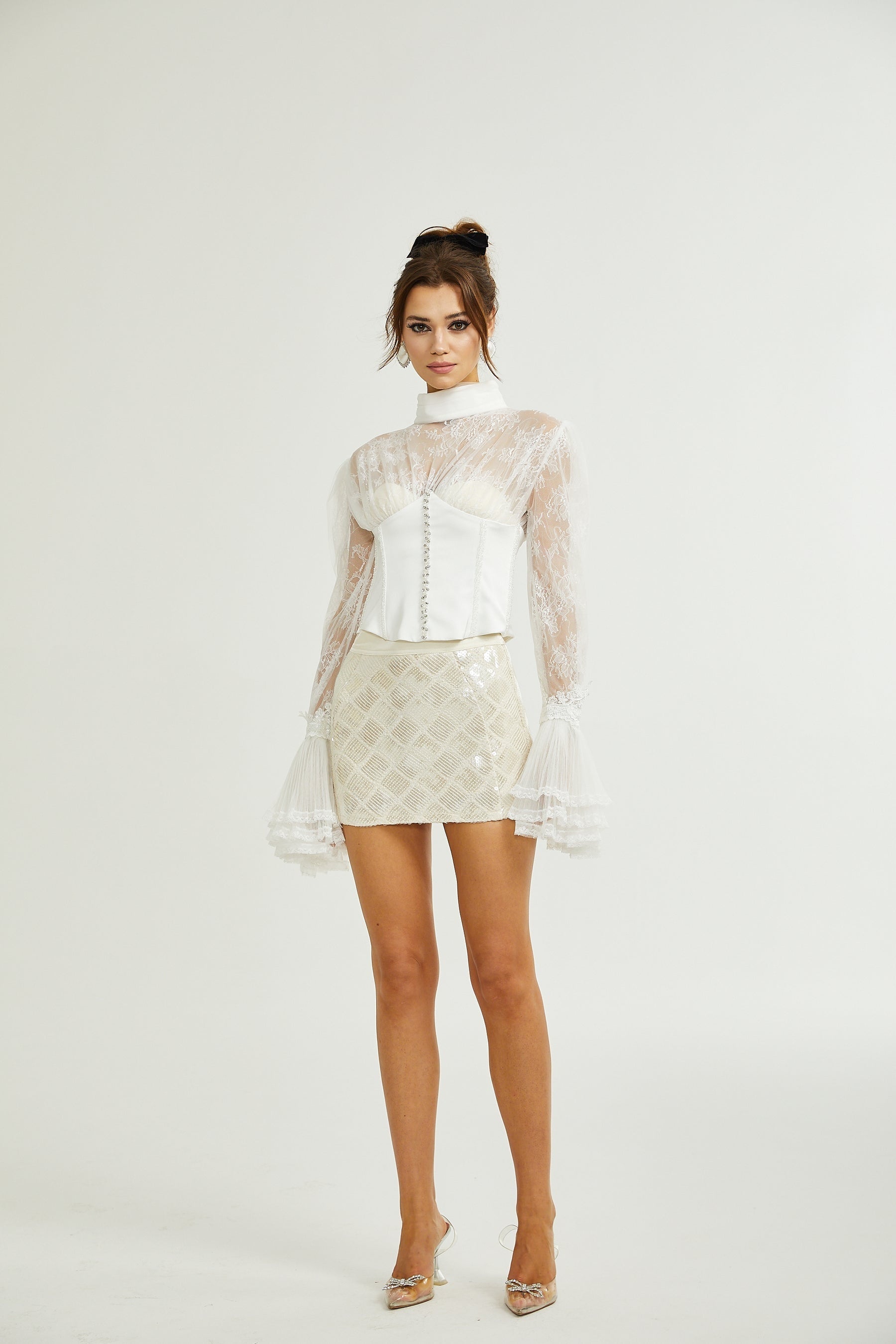 Ellica semisheer cropped top